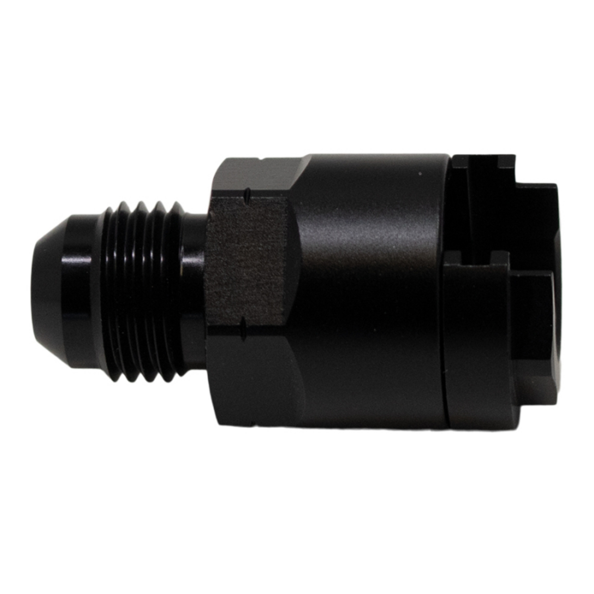 Picture of DeatschWerks 6AN Male Flare to 3-8in Female EFI Quick Connect Adapter - Anodized Matte Black