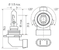 Picture of Hella Bulb 9012LL-HIR2 12V 55W PX22d