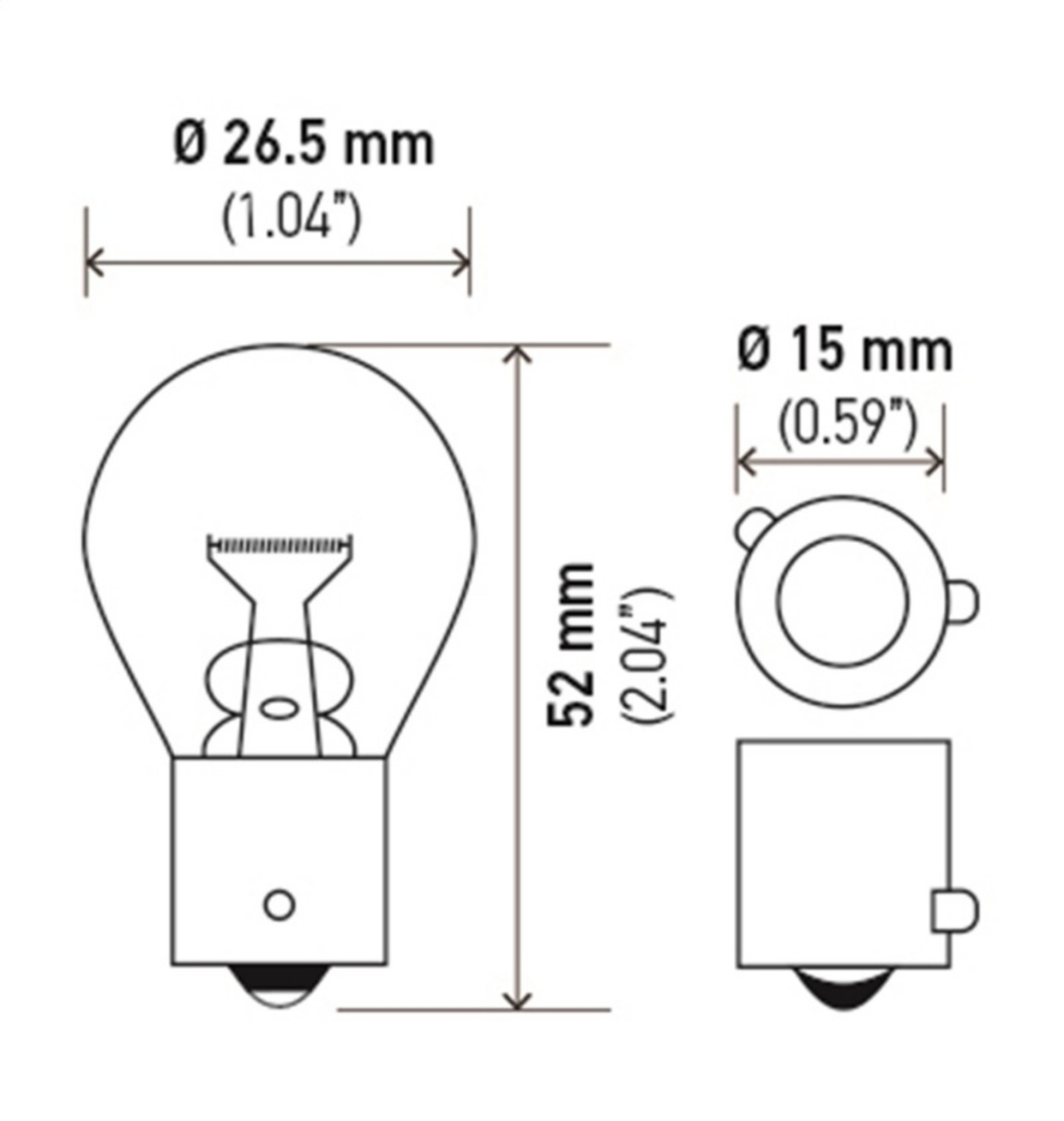 Picture of Hella Bulb 9507 24V 21W BAU15s S8 AMBER