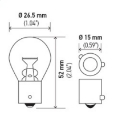 Picture of Hella Bulb 7507 12V 21W BAU15s S8 AMBER