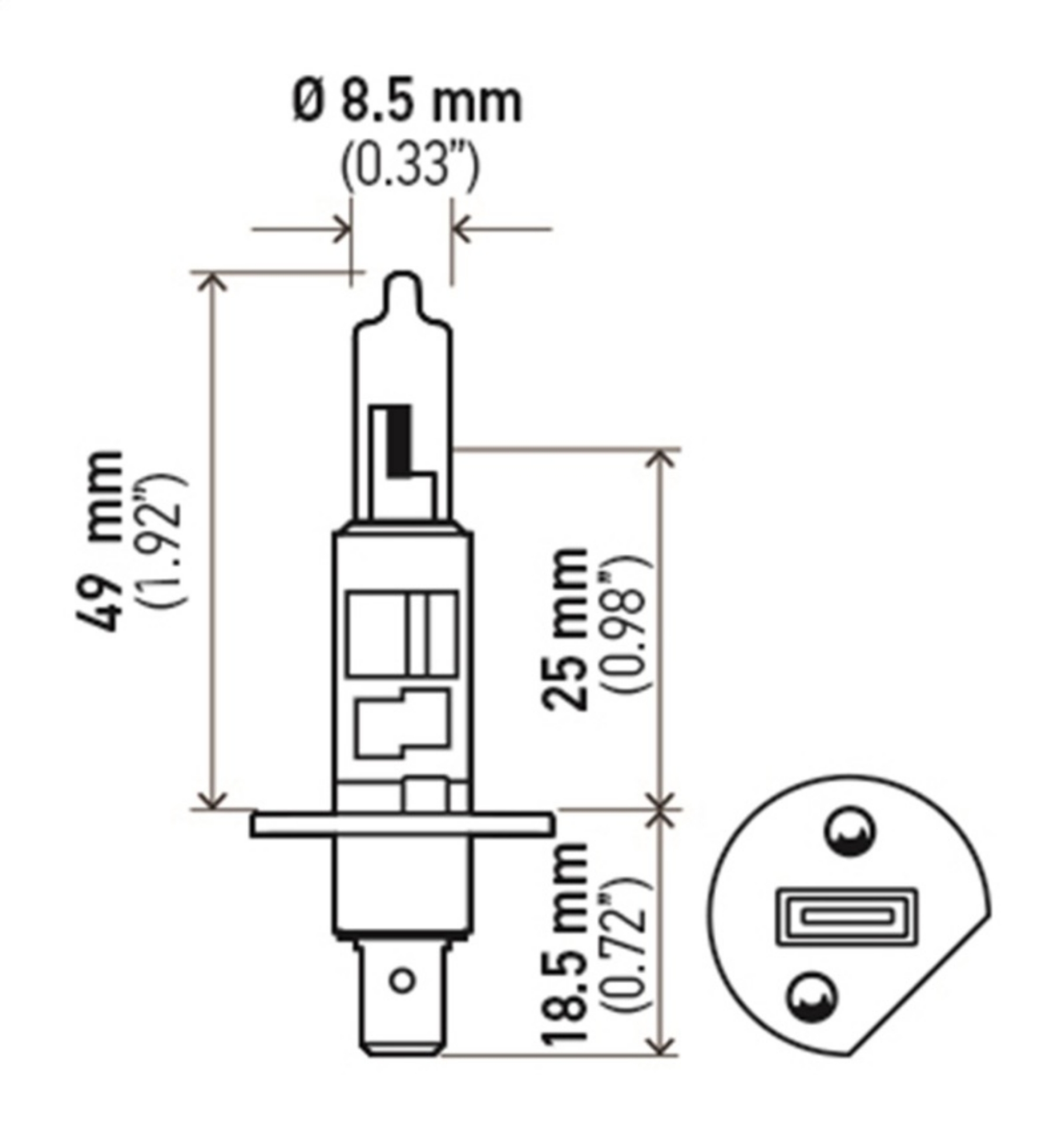 Picture of Hella Bulb H1 12V 55W P14-5s T2-5 LONGLIFE