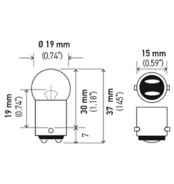 Picture of Hella Bulb 90 12V 8W BA15d G6