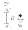 Picture of Hella Bulb 6430 24V 3W SV7-8 T2-5 8x29mm