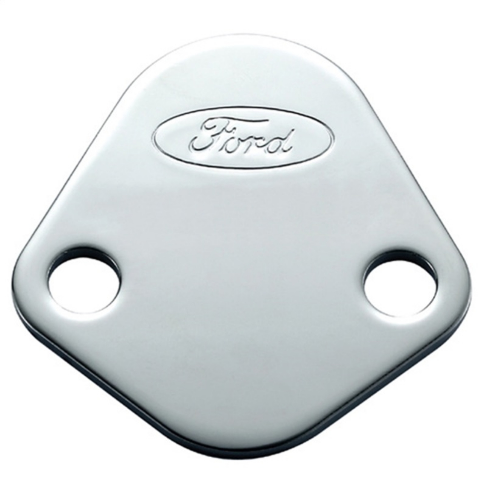 Picture of Ford Racing Ford Logo Fuel Pump Blockoff Plate - Chrome