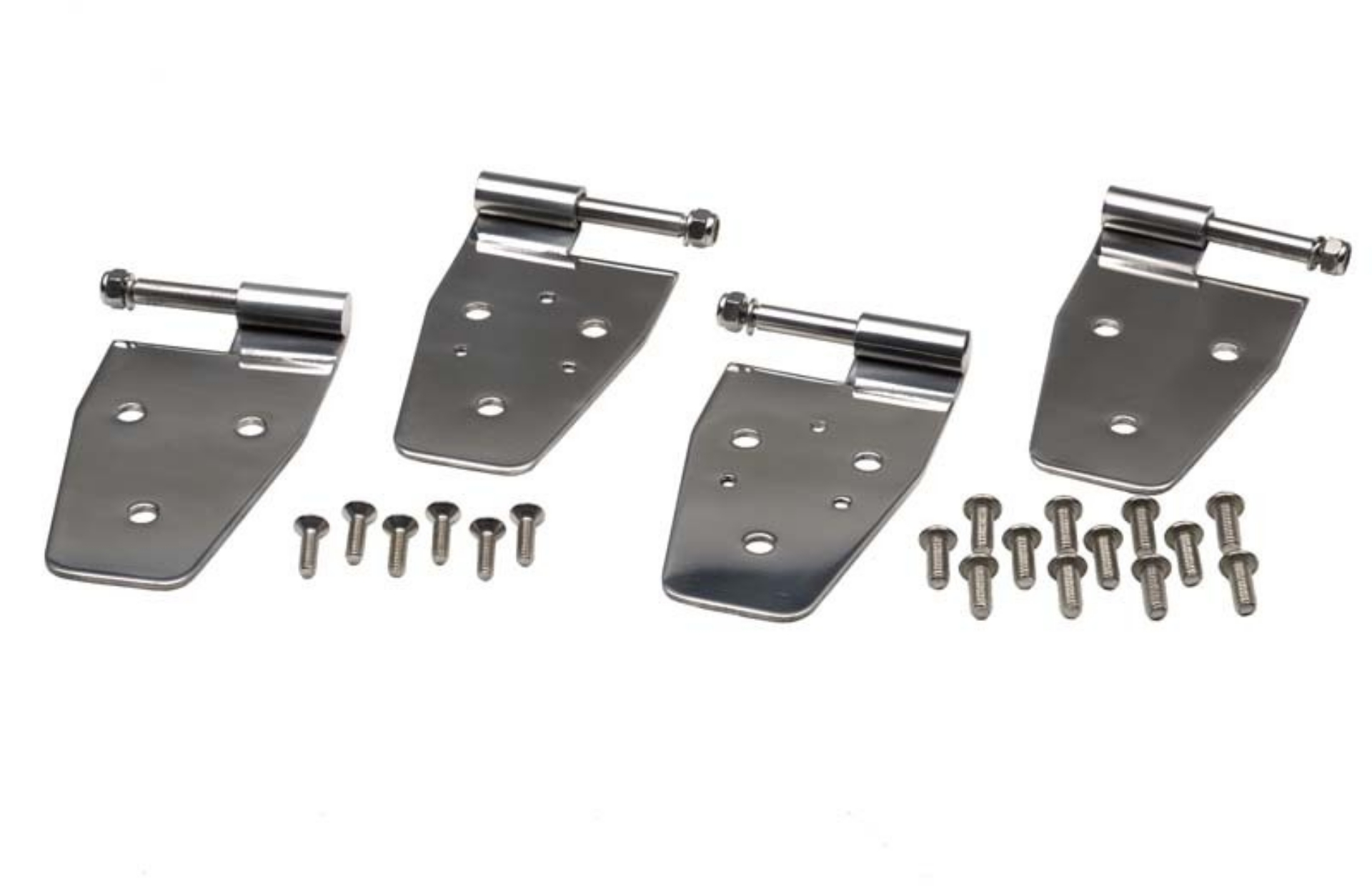 Picture of Kentrol 87-95 Jeep Wrangler YJ Door Hinge Set 4 Pieces - Polished Silver