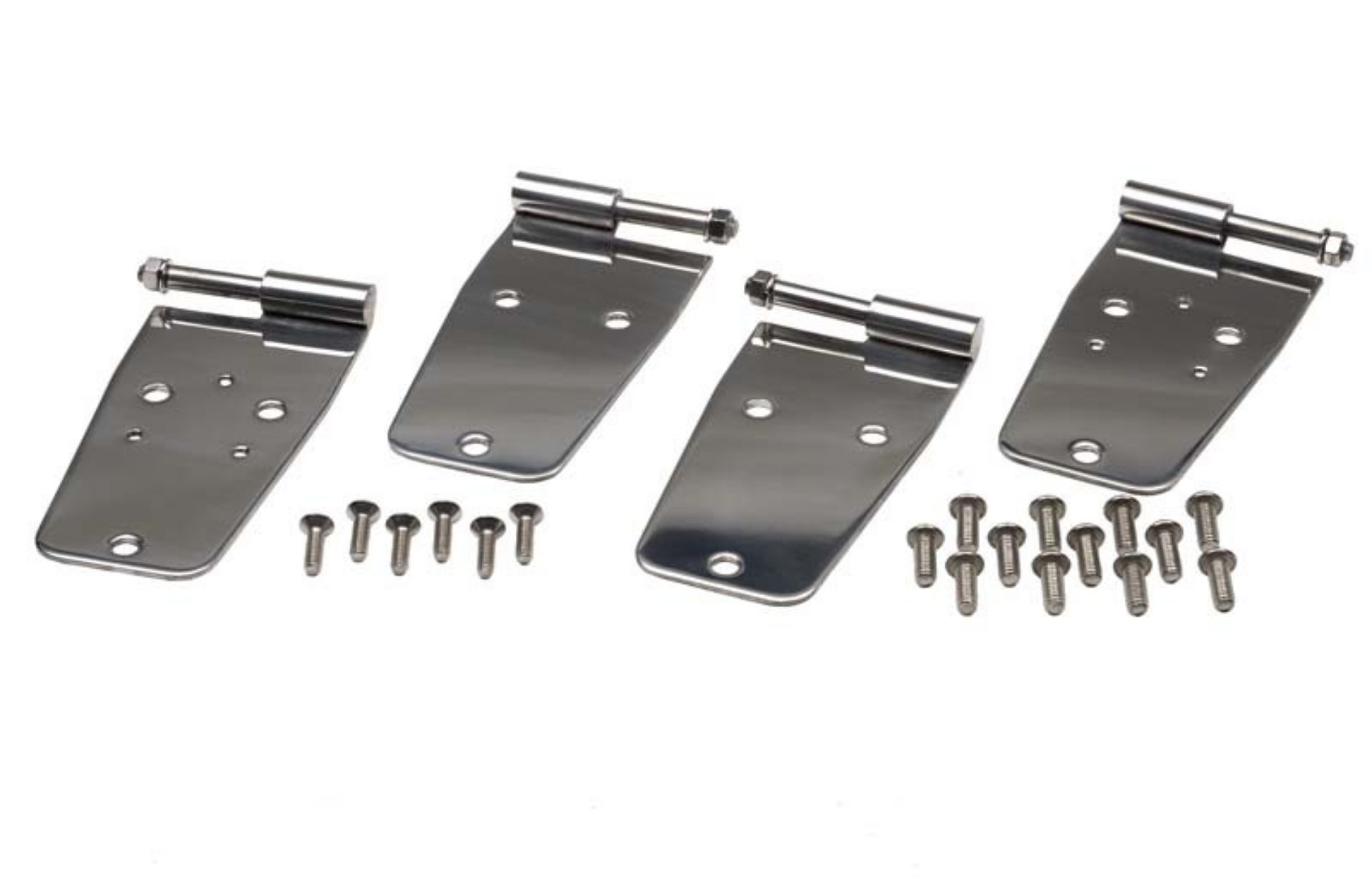 Picture of Kentrol 76-93 Jeep CJ-Wrangler YJ Door Hinge Set 4 Pieces - Polished Silver