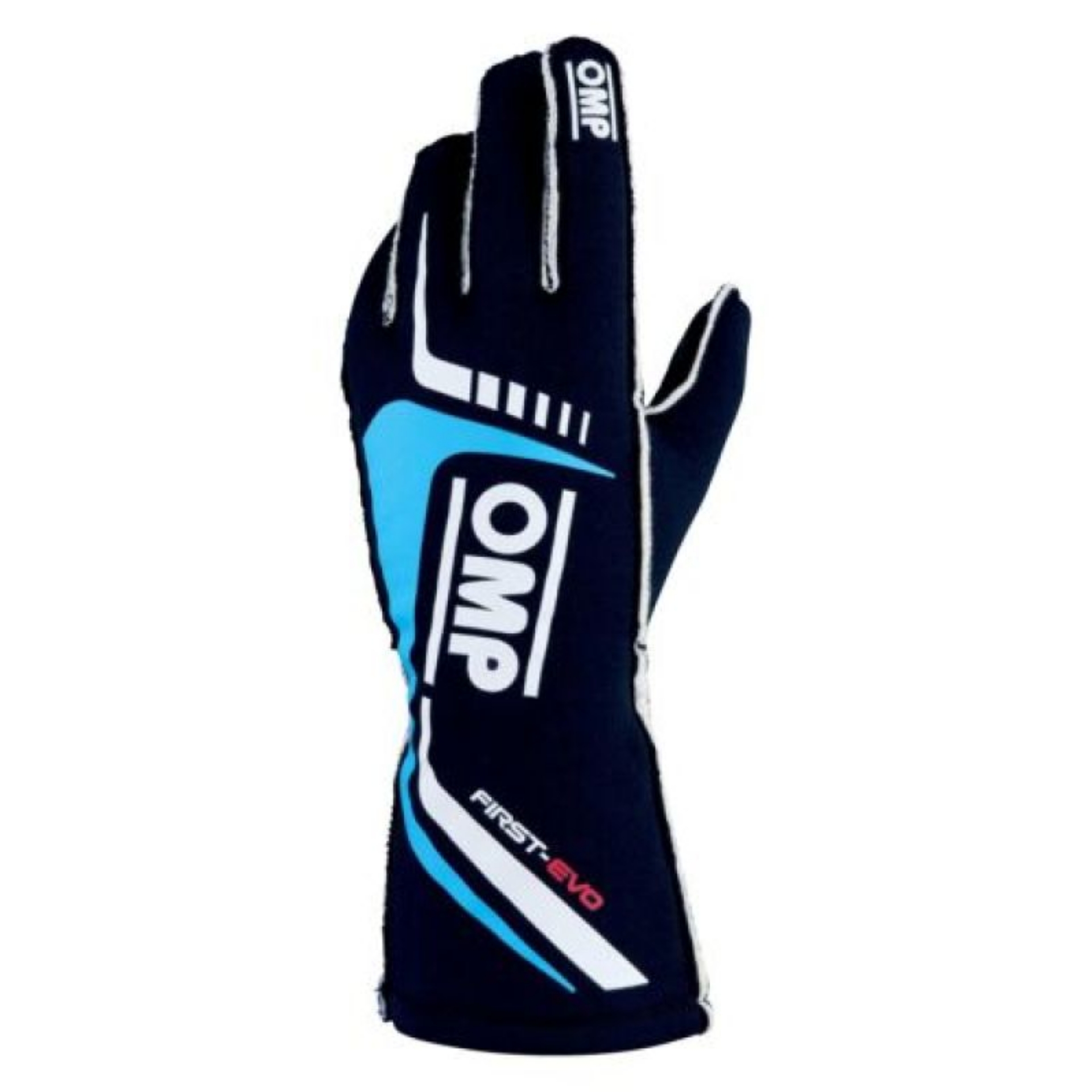 Picture of OMP First Evo Gloves Blu Navy-Ciano - Size XL Fia 8856-2018