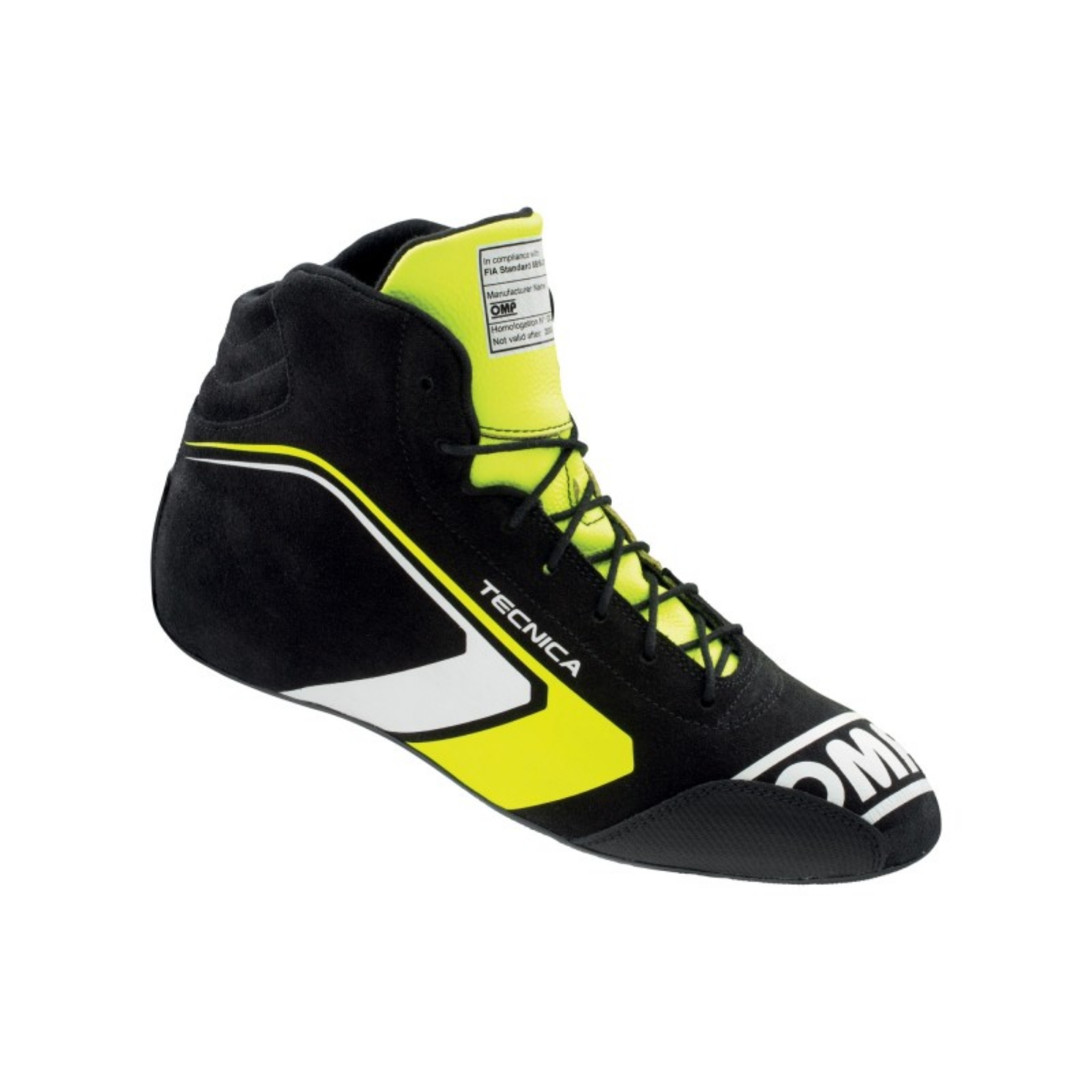 Picture of OMP Tecnica Shoes Black-Fluorescent Yellow - Size 38 Fia 8856-2018