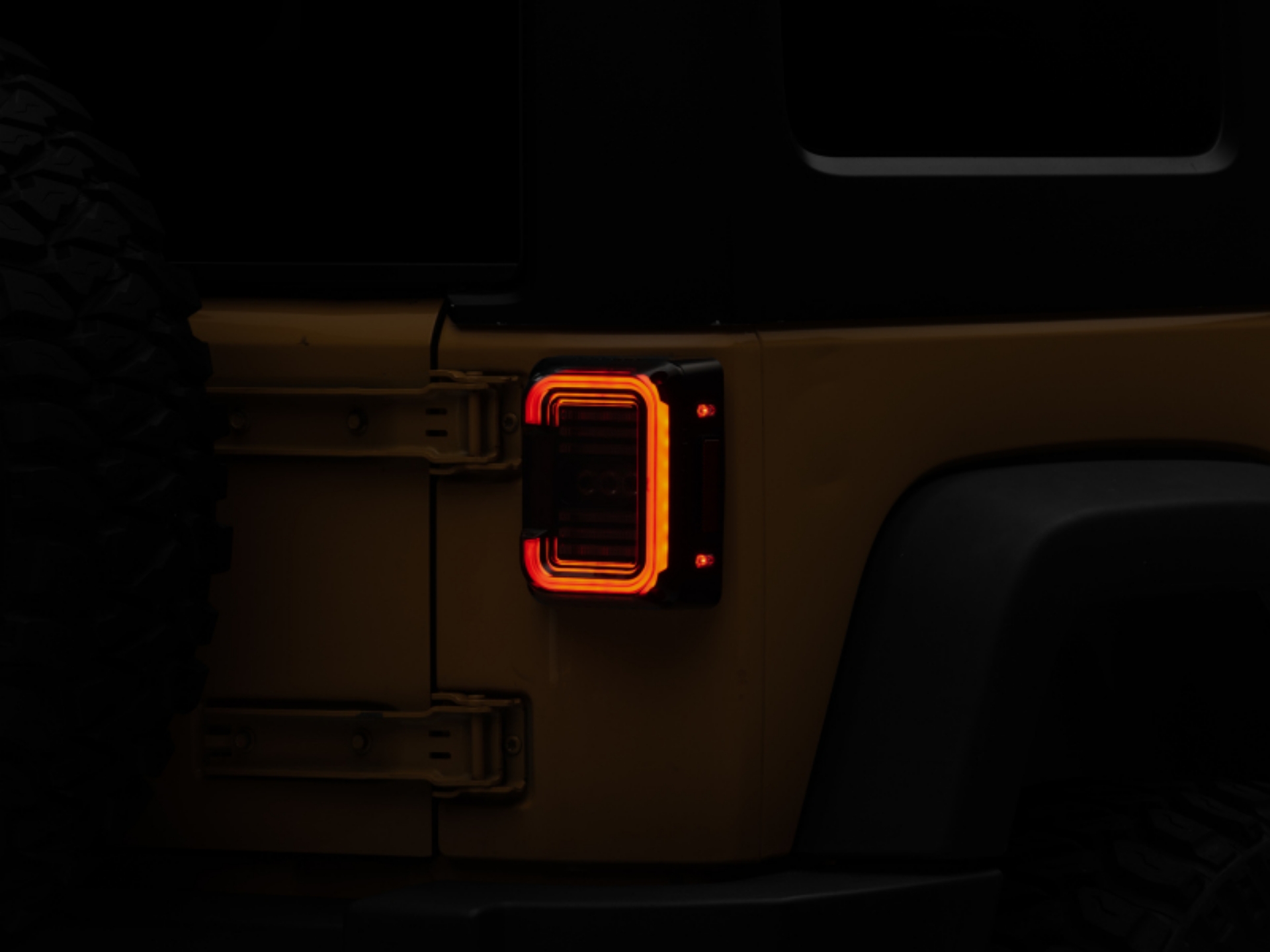 Picture of Raxiom 07-18 Jeep Wrangler JK Axial Series LED Halo Tail Lights- Black Housing Dark Smoked Lens