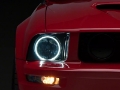 Picture of Raxiom 05-09 Ford Mustang GT V6 Axial Series CCFL Halo Projector Headlight- Blk Housing Smkd Lens